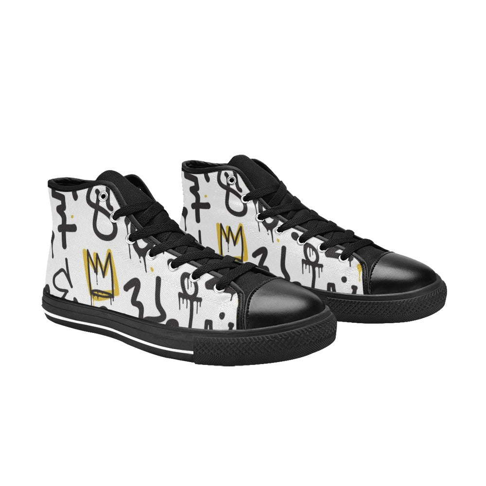 Abstract Men's High Top Canvas