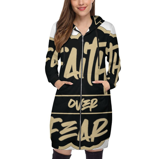 Faith Over Fear Hooded Sweatshirt Dress Hoodie / Jacket