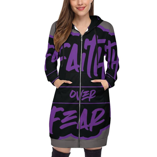 Faith Over Fear Hooded Sweatshirt Dress Hoodie / Jacket