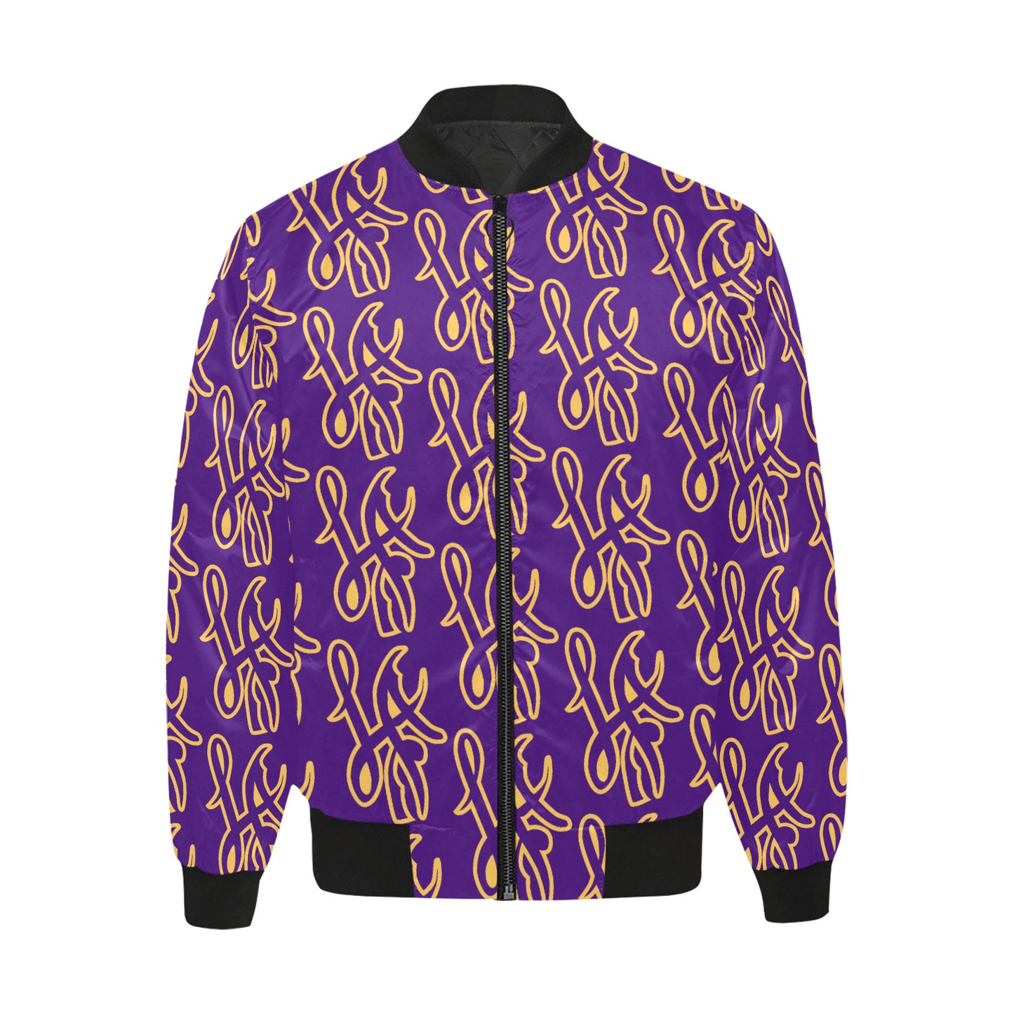 LA All Over Print Quilted Bomber Jacket for Men