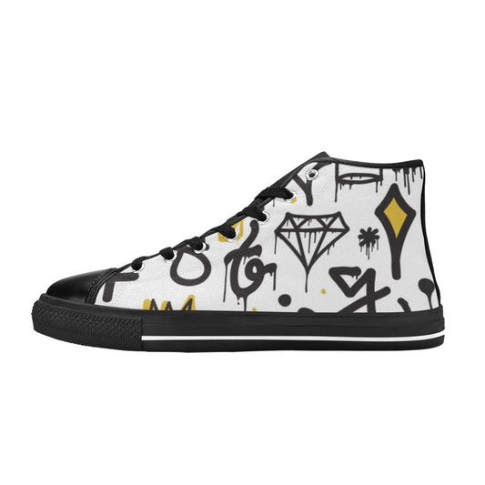 Abstract Men's High Top Canvas