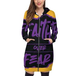 Faith Over Fear Hooded Sweatshirt Dress Hoodie/ Jacket