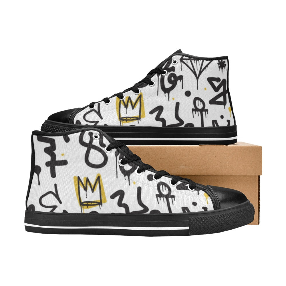 Abstract Men's High Top Canvas