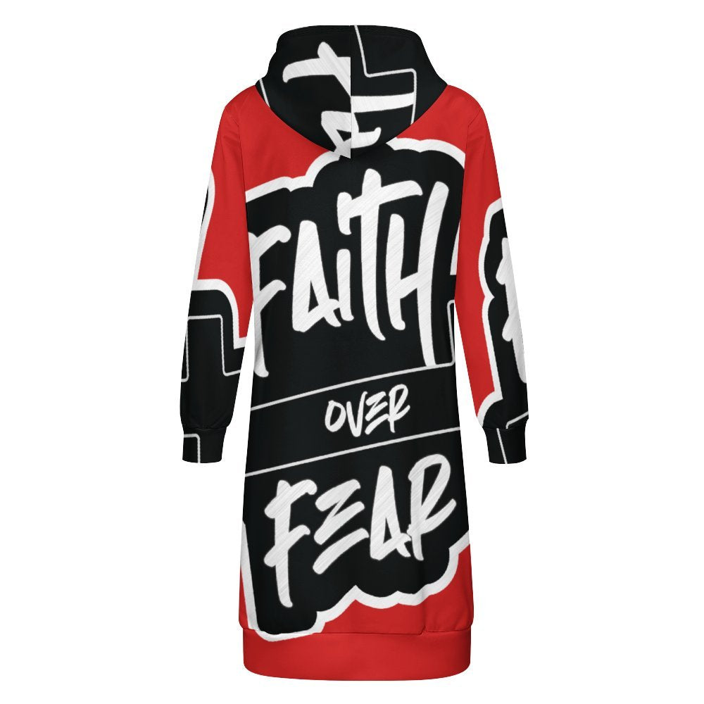 Faith Over Fear Hooded Sweatshirt Dress Hoodie/ Jacket