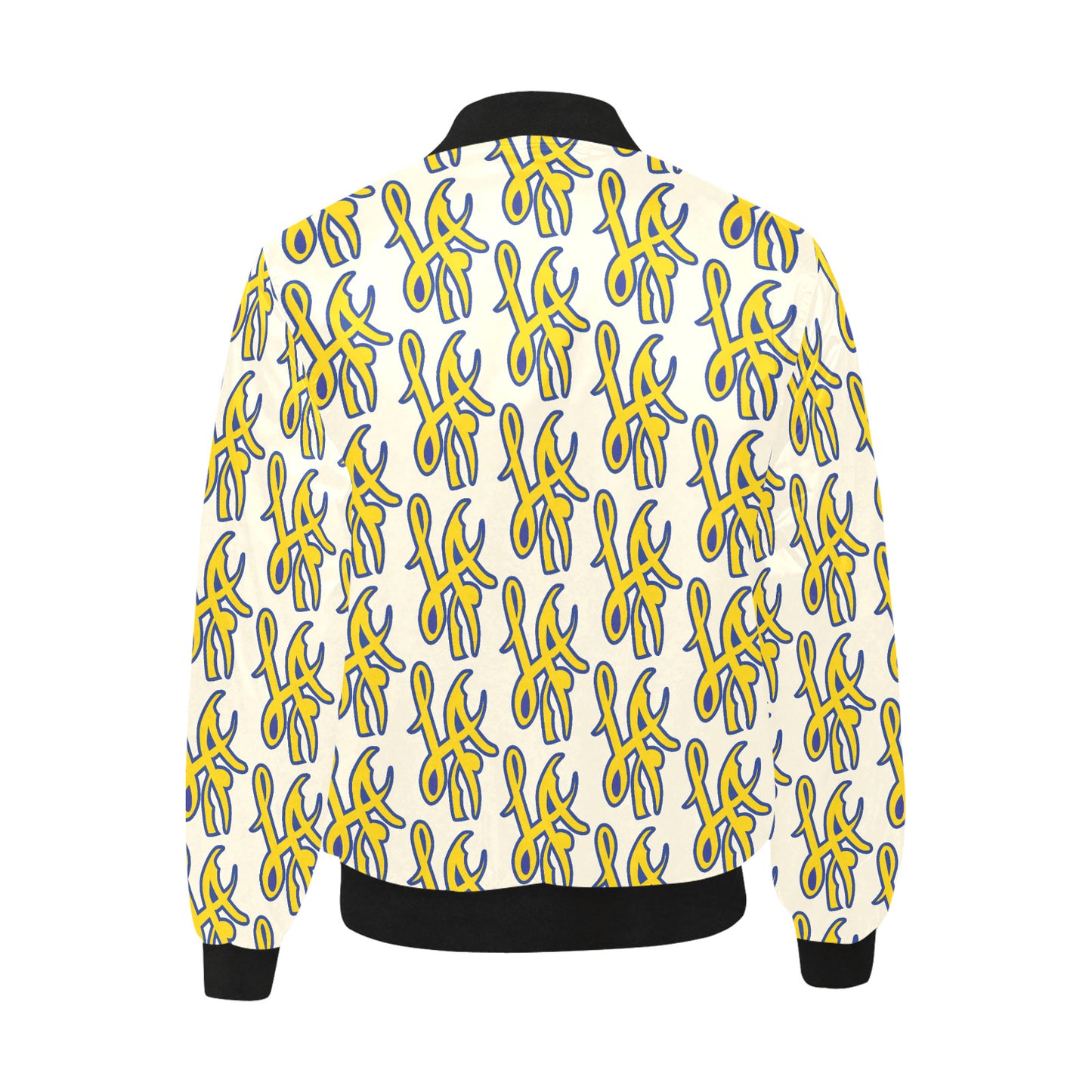 LA Design All Over Print Quilted Bomber Jacket for Men
