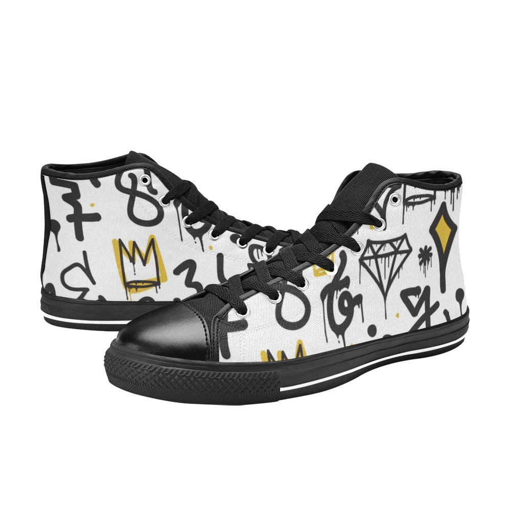 Abstract Men's High Top Canvas