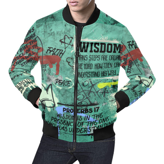 GOD WINDBREAKER All Over Print Bomber Jacket for Men (Model H19)