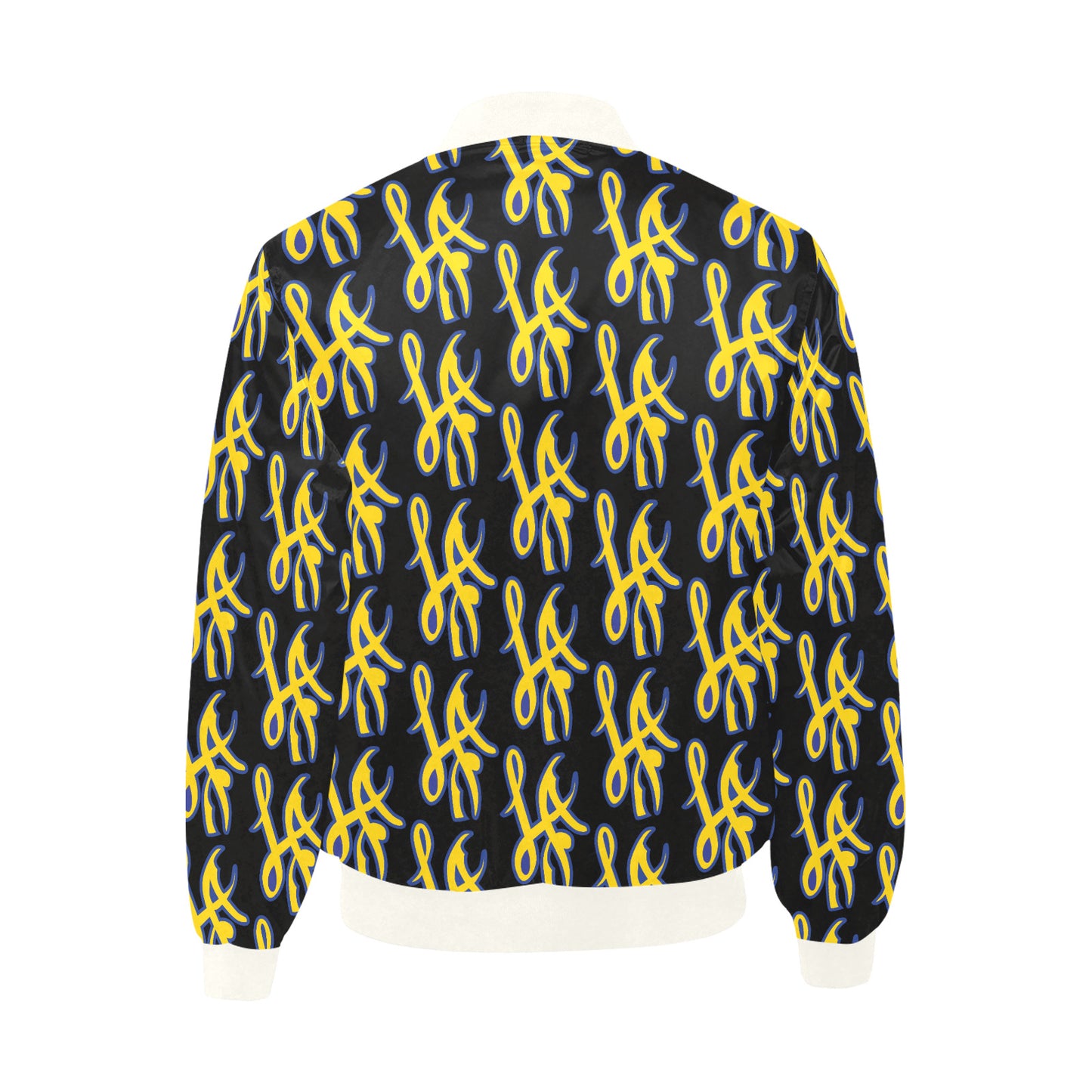 LA Design All Over Print Quilted Bomber Jacket for Men