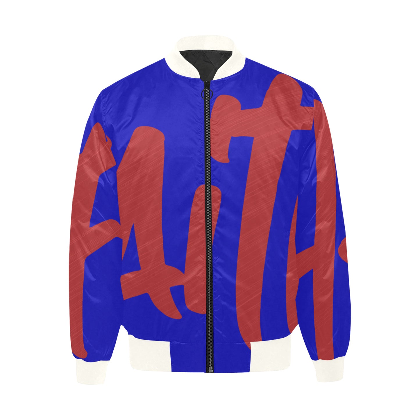 faith All Over Print Quilted Bomber Jacket for Men