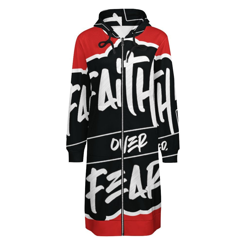 Faith Over Fear Hooded Sweatshirt Dress Hoodie/ Jacket