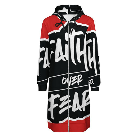 Faith Over Fear Hooded Sweatshirt Dress Hoodie/ Jacket