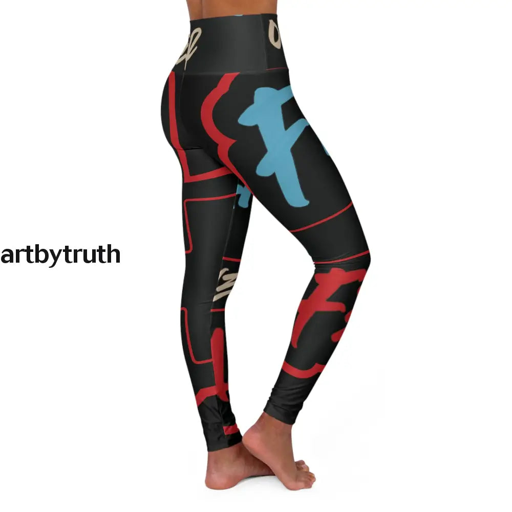 Faith Over Fear High Waisted Yoga Leggings All Over Prints