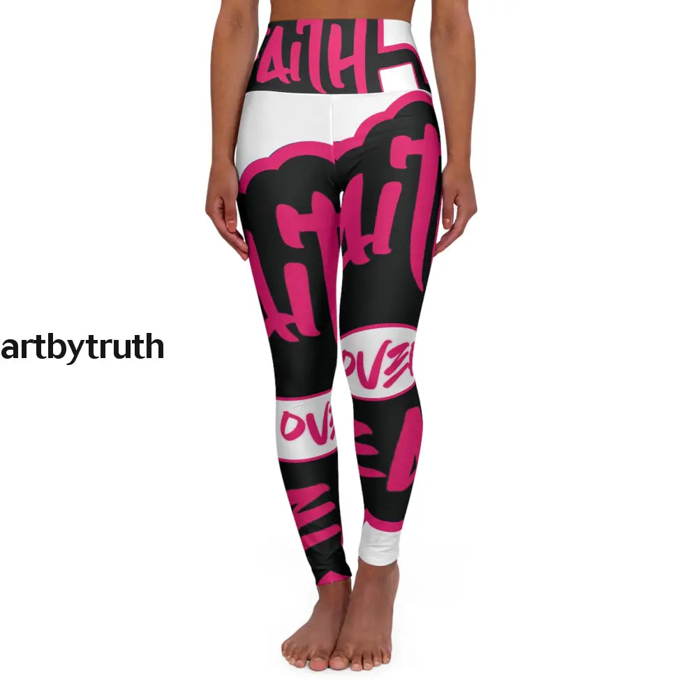 Faith Over Fear High Waisted Yoga Leggings (Aop) Xs All Over Prints