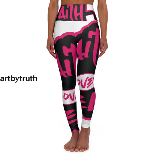 Faith Over Fear High Waisted Yoga Leggings (Aop) Xs All Over Prints