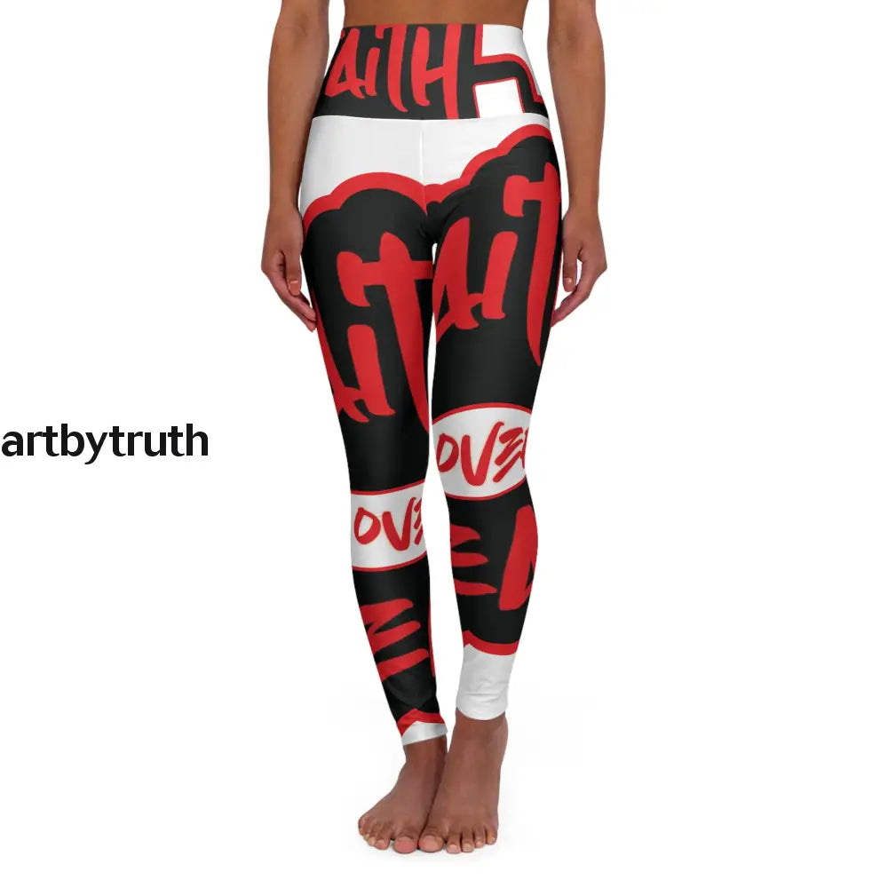 Faith Over Fear High Waisted Yoga Leggings Xs All Over Prints