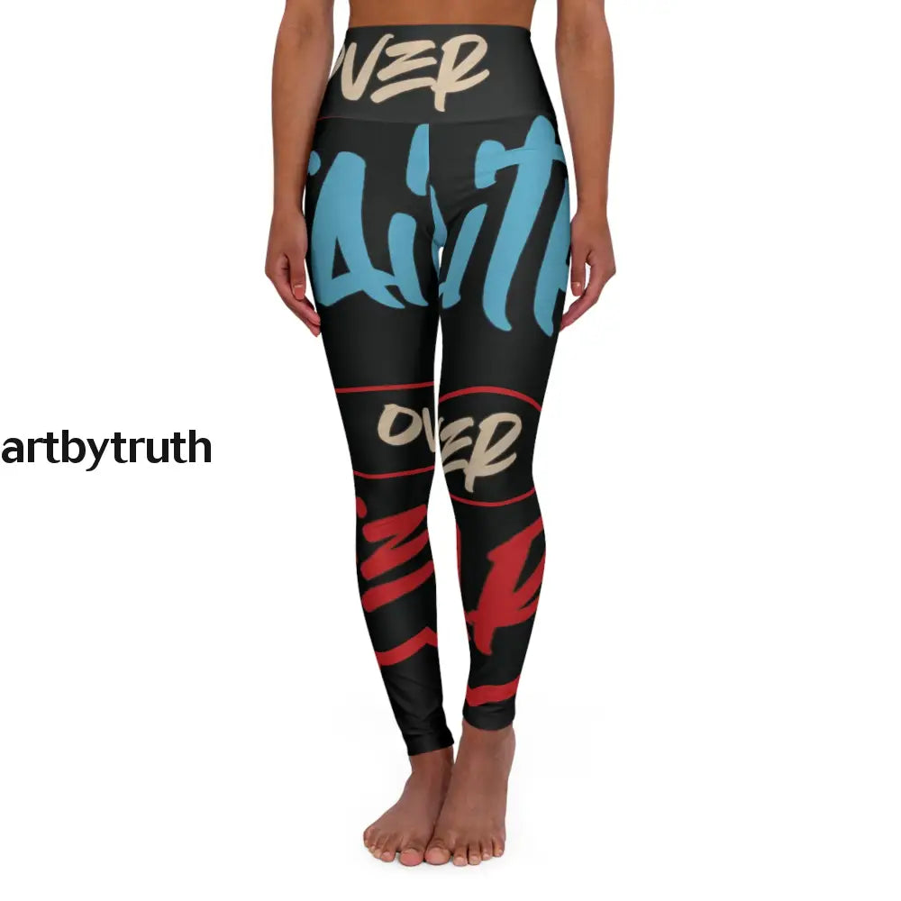 Faith Over Fear High Waisted Yoga Leggings Xs All Over Prints