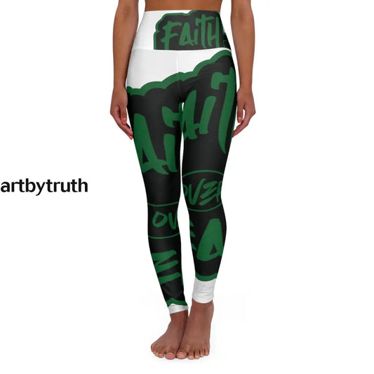 Faith Over Fear High Waisted Yoga Leggings Xs All Over Prints