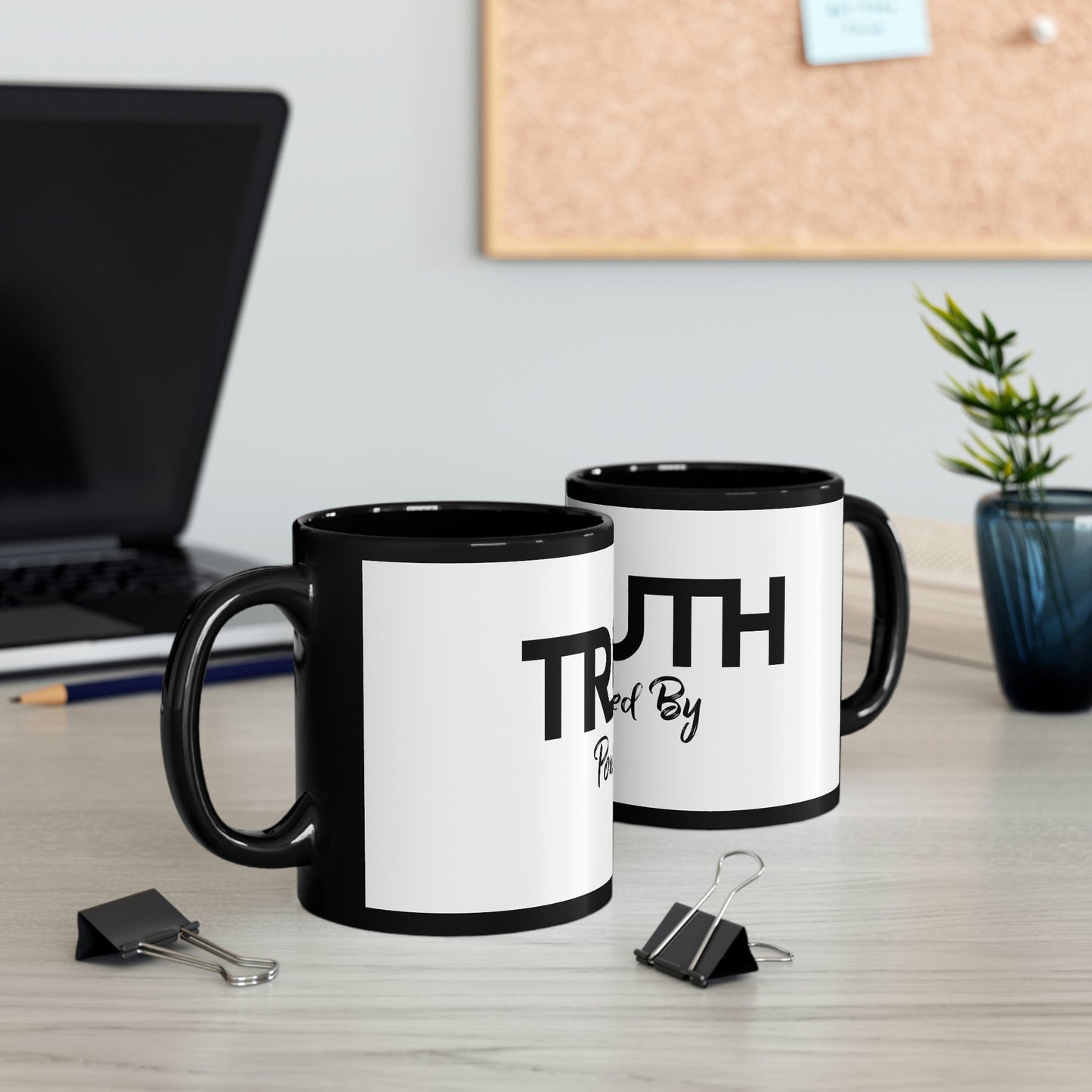 Truth Powered By 11Oz Black Mug