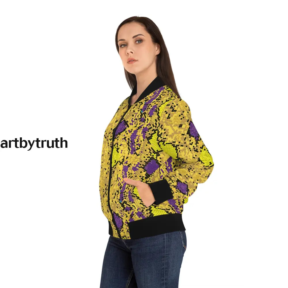 Snake Skin Womens Bomber Jacket (Aop) All Over Prints