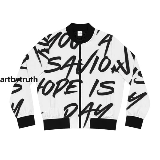 Womens Graffiti Bomber Jacket (Aop) Seam Thread Color Automatically Matched To Design / S All Over