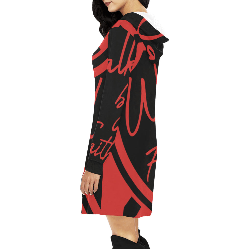 Walk in Faith Print Hoodie Mini Dress