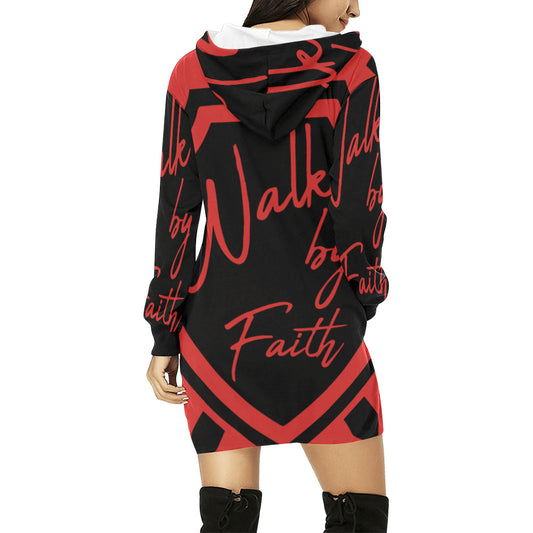 Walk in Faith Print Hoodie Mini Dress