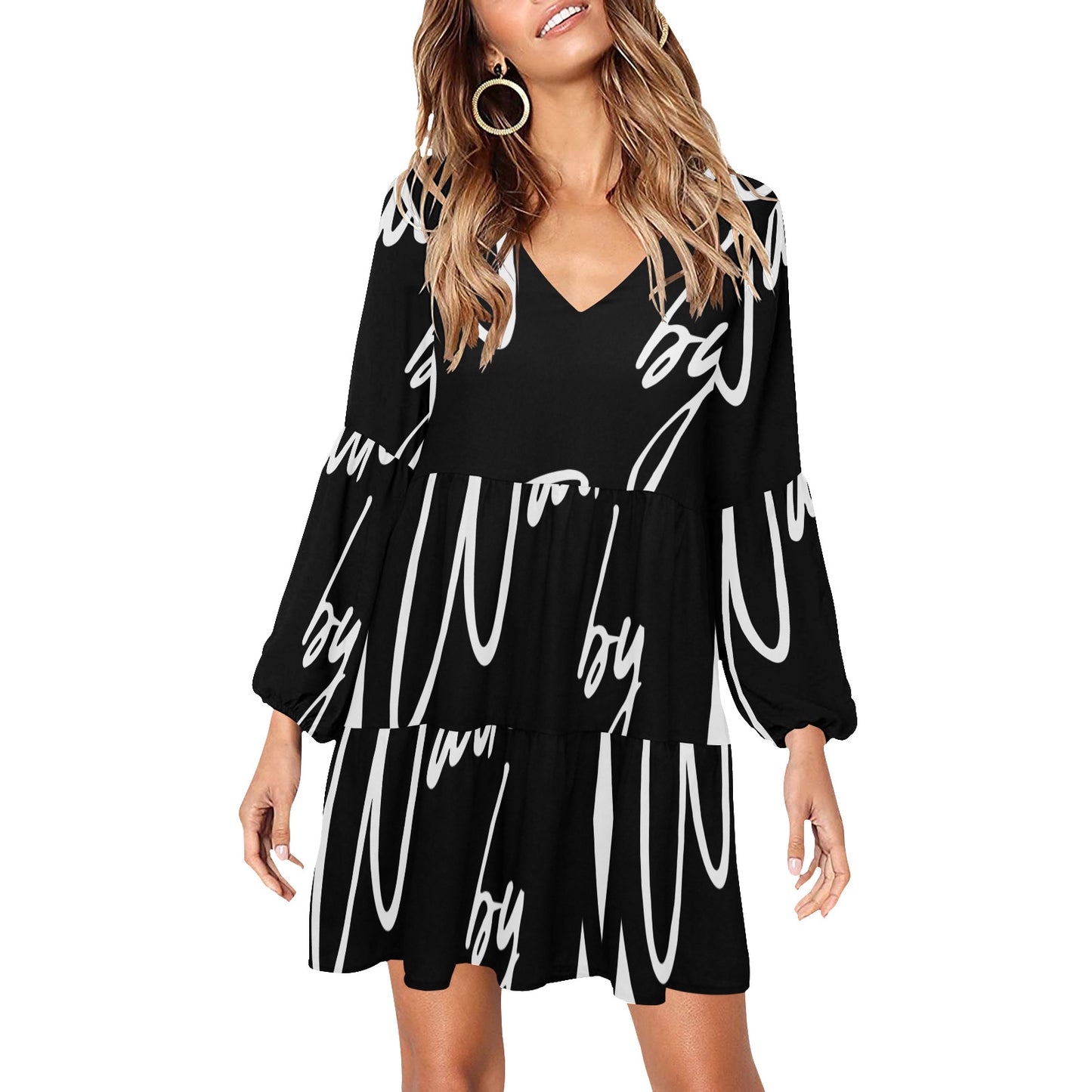 Walk by Faith- transparent V-Neck Loose Fit Dress