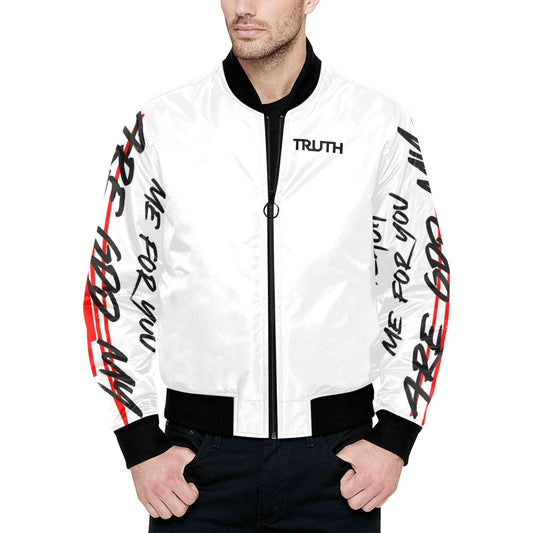 PSALM 25 ARMS All Over Print Quilted Bomber Jacket for Men (Model H33)